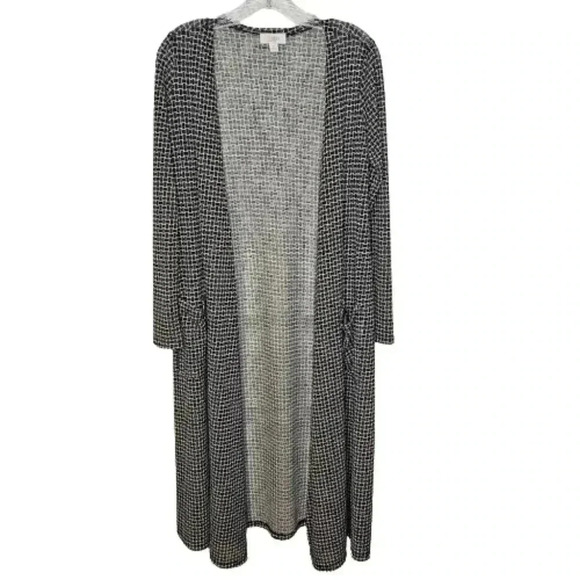 Lularoe Black White Romantic Cover Up Lattice Print Medium Weight Semi Sheer S - Picture 8 of 8